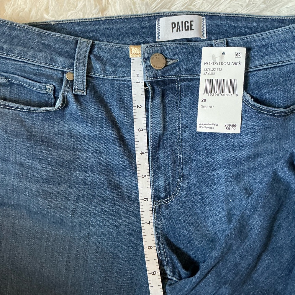 PAIGE Rory Crop Flare Jeans | Size 28 | Medium Wash | Stretch Comfort - Picture 7 of 10